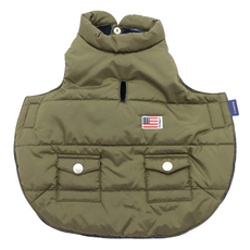PET PARADISE 寵物 衣服 羽絨背心 軍綠 M, 胸圍55~62cm, 1件
