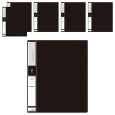 Shinhwa Office 直式環裝透明文件夾 A4 80頁, 黑色, 6本