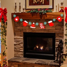 LivingDA 毛氈聖誕掛旗 3入組, 手套襪子