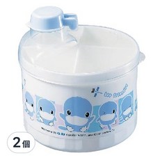 KU.KU Duckbill 酷咕鴨 四格奶粉罐, 360度旋轉蓋, 每格約50公克, 2個, 動物角色