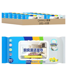 QIANHUI 倩揮 廚房清潔濕紙巾 去油巾 清潔濕巾, 60張, 18包