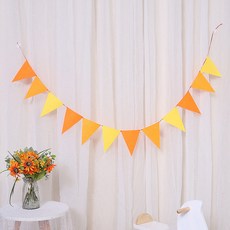 Party09 旗幟三角掛旗 12p, 4個, 橘色調