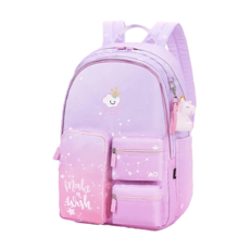 許願流星 超輕減壓護脊書包, 粉紫漸層, 1個, 30 x 20 x 45cm