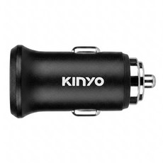 Kinyo 雙USB孔車用充電座 24 x 24 x 65mm 15.9g, CU-8075, 黑色