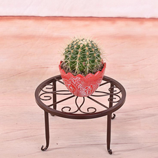 Eburait 圓形鐵製單層花盆架, 古銅色, 1個