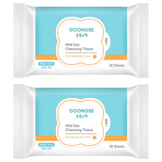 GOONGBE 宫中秘策 溫和防曬潔膚濕巾, 30枚入, 2個