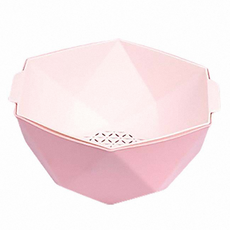 北歐雙色鑽石蔬果洗菜籃, 鑽石粉, L, 1個