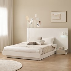 잉글랜더 SAF 모아 평상형 침대 프레임 + 협탁 + 스탠다드 매트리스 세트 방문설치, 화이트