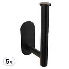 前途光明 不鏽鋼立式壁掛式衛生紙架, 黑色, 5個