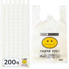 마켓감성 스마일 포장백 소, 투명, 200개