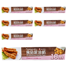 YUANMU 源沐 捲筒式食品吸油紙, 18m, 1個, 6個