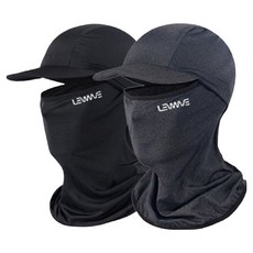 Lenwave 涼感棒球帽面罩組 2入, 黑色+深灰色