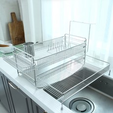 ENEX Uniq Edge 304全不鏽鋼碗盤瀝水架, 單一顏色, 2層, 1個