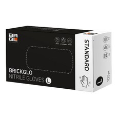 BRICKGLO 標準型合成橡膠手套 100入, 大 L, 黑色, 1盒