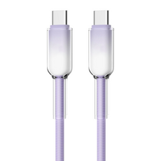 小麥購物 Type-C系列 65w Type-C-Type-C冰晶漸變快充數據線 L1366, 1個, 2m, 薰衣紫