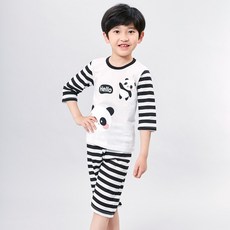 Kidsline 女童熊貓印花家居七分袖上衣+七分褲