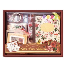 Hayeongine 花卉復古手帳裝飾套組, 1套, 混色