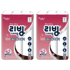 Living SOFT TISSUE 3層 Lovely 黑櫻桃 高級捲筒衛生紙, 2套, 30m, 30捲