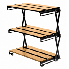 層架, 附收納袋, 免安裝一體式, 不鏽鋼材質, 215 x 360 x 105mm, 原木色, 3層