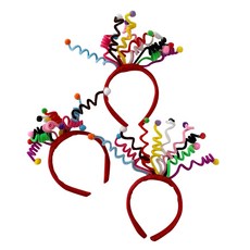 生日派對捲曲頭帶, 混色, 3個