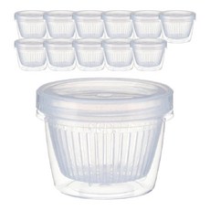 蔥花分裝保鮮盒6入組, 聚丙烯PP材質, 圓形, 分層瀝水設計, 小巧輕便, 12個