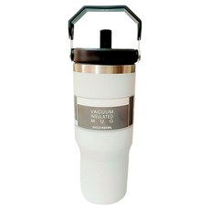 不鏽鋼冰霸杯 真空保溫杯 冷熱皆宜, 經典白, 900ml, 1個