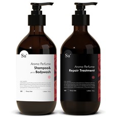 Su Organic 香氛洗髮沐浴露 花香 1050ml+護髮素 1050ml, 1組