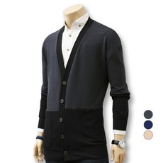 BLUEFORCE 男款Peuete撞色寬鬆版針織開襟衫