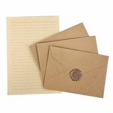 Sevenzip 牛皮高級信封套組, 棕色, 1套