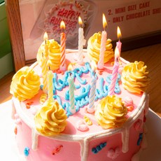 your Candle 超值包 大容量 蛋糕蠟燭 生日蠟燭 粉彩彩虹 10種 x 10入, 混合色, 1套