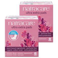 natracare 英國奈卡 倍安護翼衛生棉, 10片, 2盒, M(26.2cm)