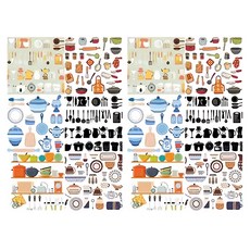 裝飾貼紙 廚房工具主題 手帳裝飾, 廚房工具, 2張