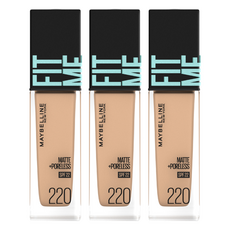메이블린 핏미 파운데이션 30ml, 220호 내츄럴 베이지, 3개