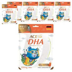 ACE SUPER KIDS DHA 機能Q, 橘子口味, 無腥味, 補充孩童營養, 2.8g, 14顆, 6包