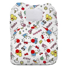 THiRSTiES AIO有機棉魔鬼氈一體式布尿布 SANRIO聯名款 0~36個月, Hello Kitty My Friends, 1件
