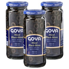 고야 슬라이스드 블랙 올리브 절임, 344g, 3개