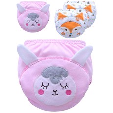 JOY MULTI 女童動物圖案如廁訓練內褲, 狐狸+小羊, 2組