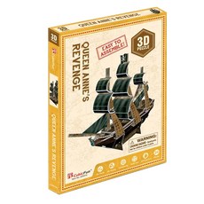 CubicFun 3d立體拼圖-安妮女王復仇號 99, 黑棕色, 24片, 1入