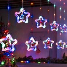LED星星彩色冰條燈 聖誕星星造型燈 附遙控, 彩色光, 1組