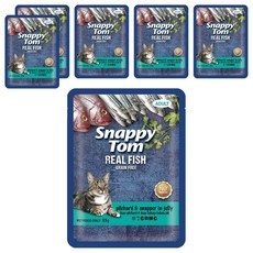 Snappy Tom 幸福貓 無穀貓餐包 沙丁魚+鯛魚 不含防腐劑, 85g, 6包