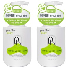 Purebble 嬰兒泡沫奶瓶清潔劑 多合一廚房清潔劑, 2個, 500ml