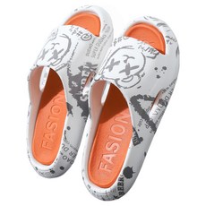 卡通暴力熊拖鞋, 柔軟舒適, 軟底設計, 防滑耐穿, 38 ~ 39, 白橙色