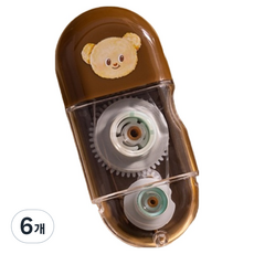 奶油熊迷你修正帶 5mm x 6m, 6個, 棕色