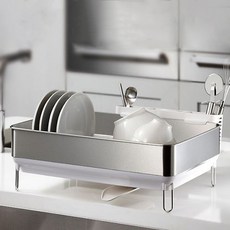 4BNK 韓國產優質餐具瀝水架, 1層, 淺灰色, 1個