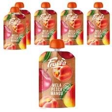 네추럴누바 유기농 생과일 누바 푸루라 짜먹는 퓨레, 혼합맛(사과/복숭아/망고), 100g, 6개