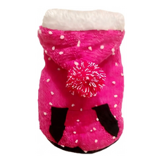 SassyDog 點點針織外套, 桃紅色, 1件