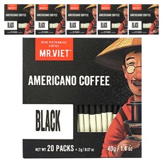 MR.VIET 即溶越南黑咖啡隨身包, 2g, 20條, 6盒