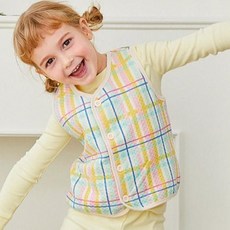 milkmilelolo 兒童保暖格紋睡眠背心