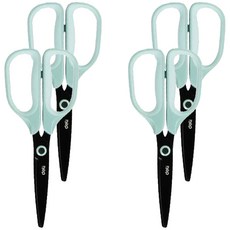 deLi 得力 黑色鐵氟龍軟質握柄剪刀 EZ507, 4個, 薄荷綠