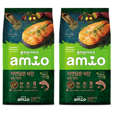 풀무원아미오 전연령 강아지 자연담은 식단 건식사료, 연어, 1.8kg, 2개